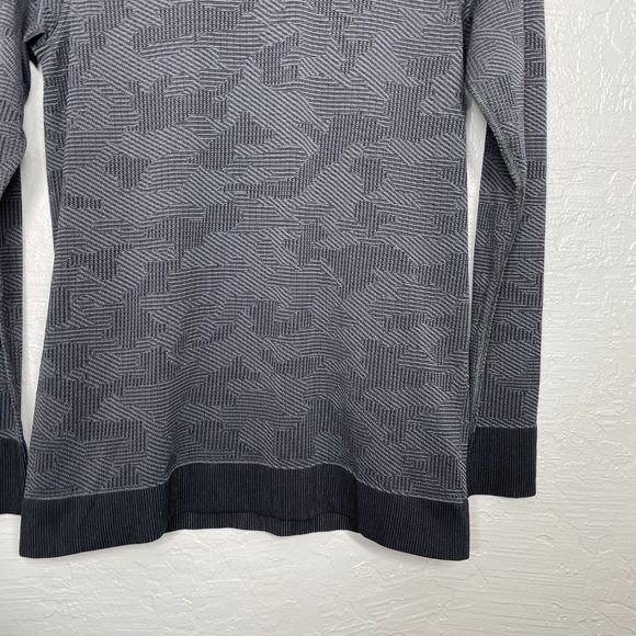 Lululemon Women 6 Swiftly Breathe Long Sleeve Vented Camo Asphalt Gray Black - Picture 2 of 9